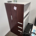 Brown and White Storage Tower with Wardrobe, Shelving, Filing